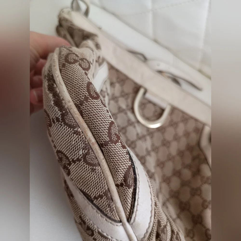 Authenticated Gucci GG Abbey D Ring Crossbody Brown Beige Canvas Fabric Bag - Picture 6 of 16